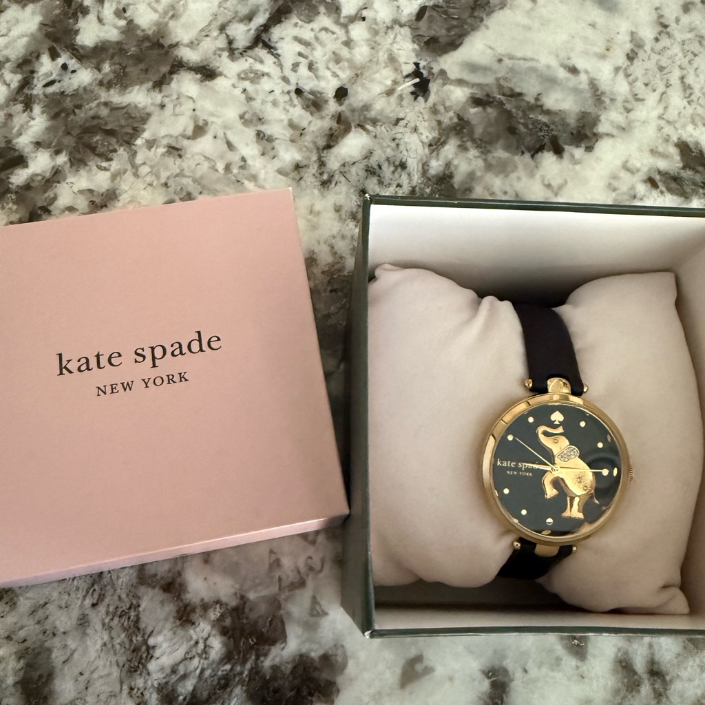 Kate Spade Black Leather Strap With Gold Buckle